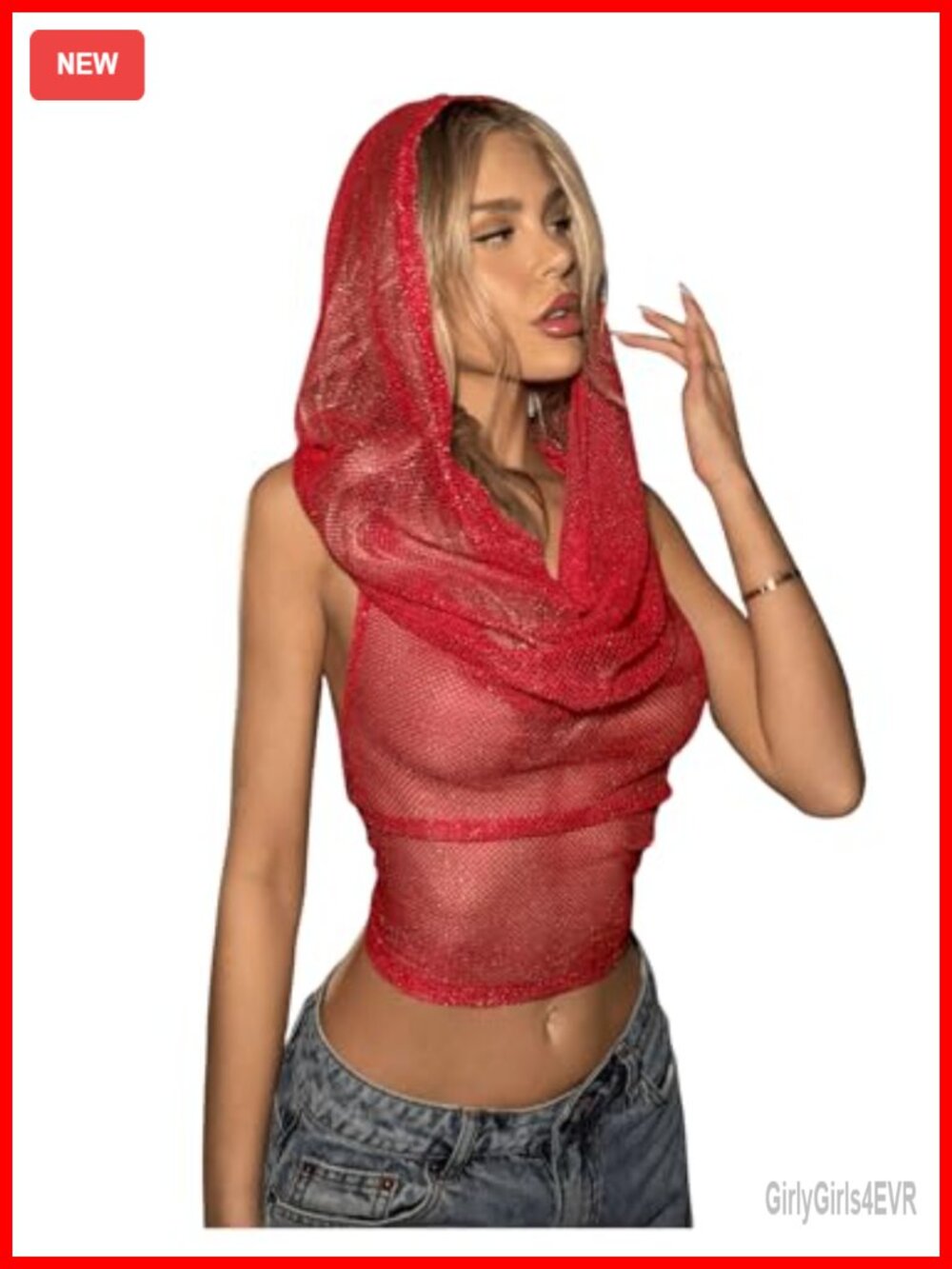 Floerns Women's Backless Hoodie Draped Halter Tank Top Sleeveless Crop Top